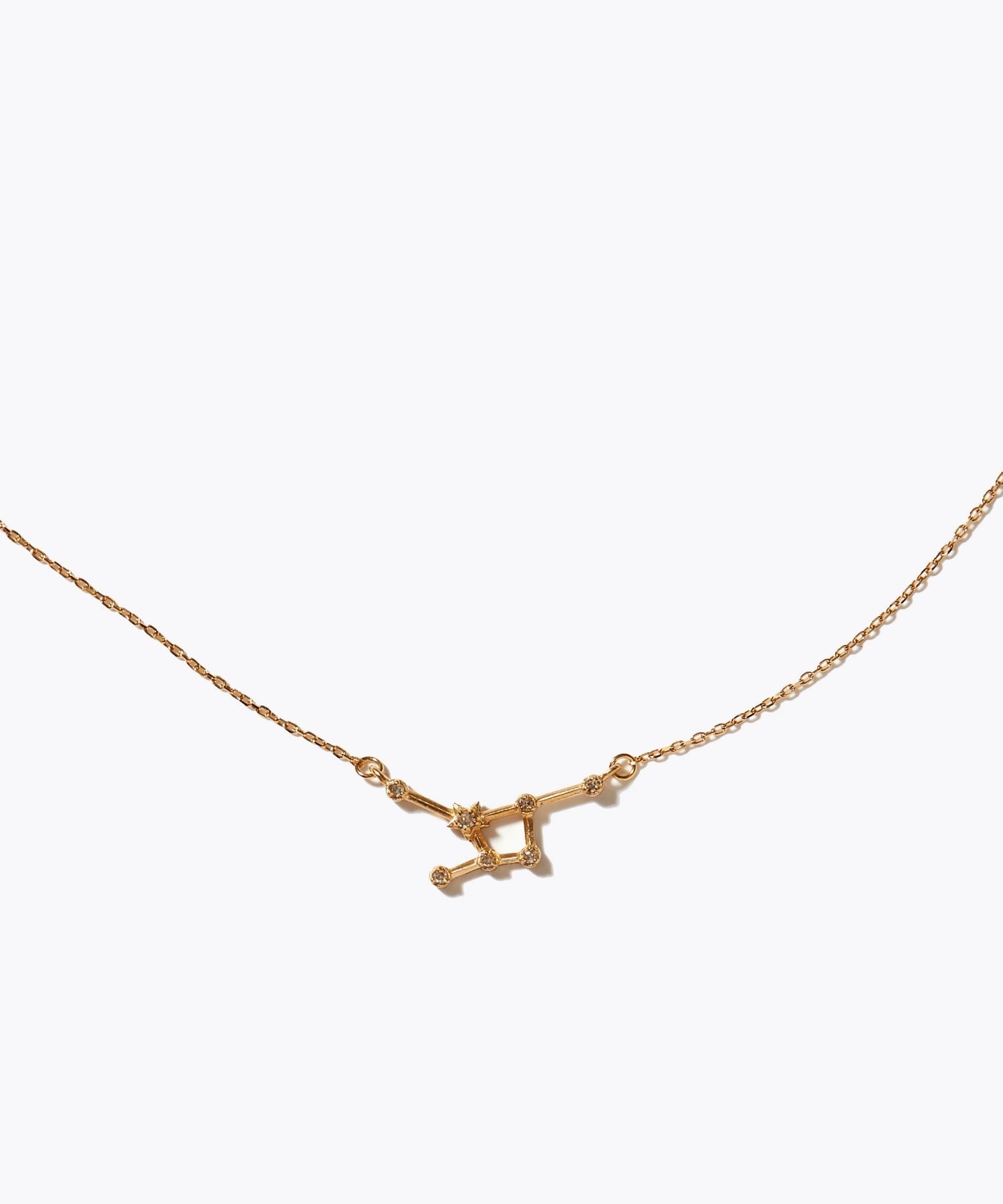 [constellation] cancer K10 diamond line necklace