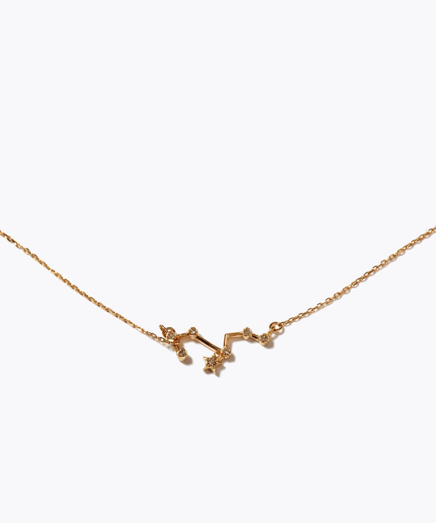 [constellation] leo K10 diamond line necklace