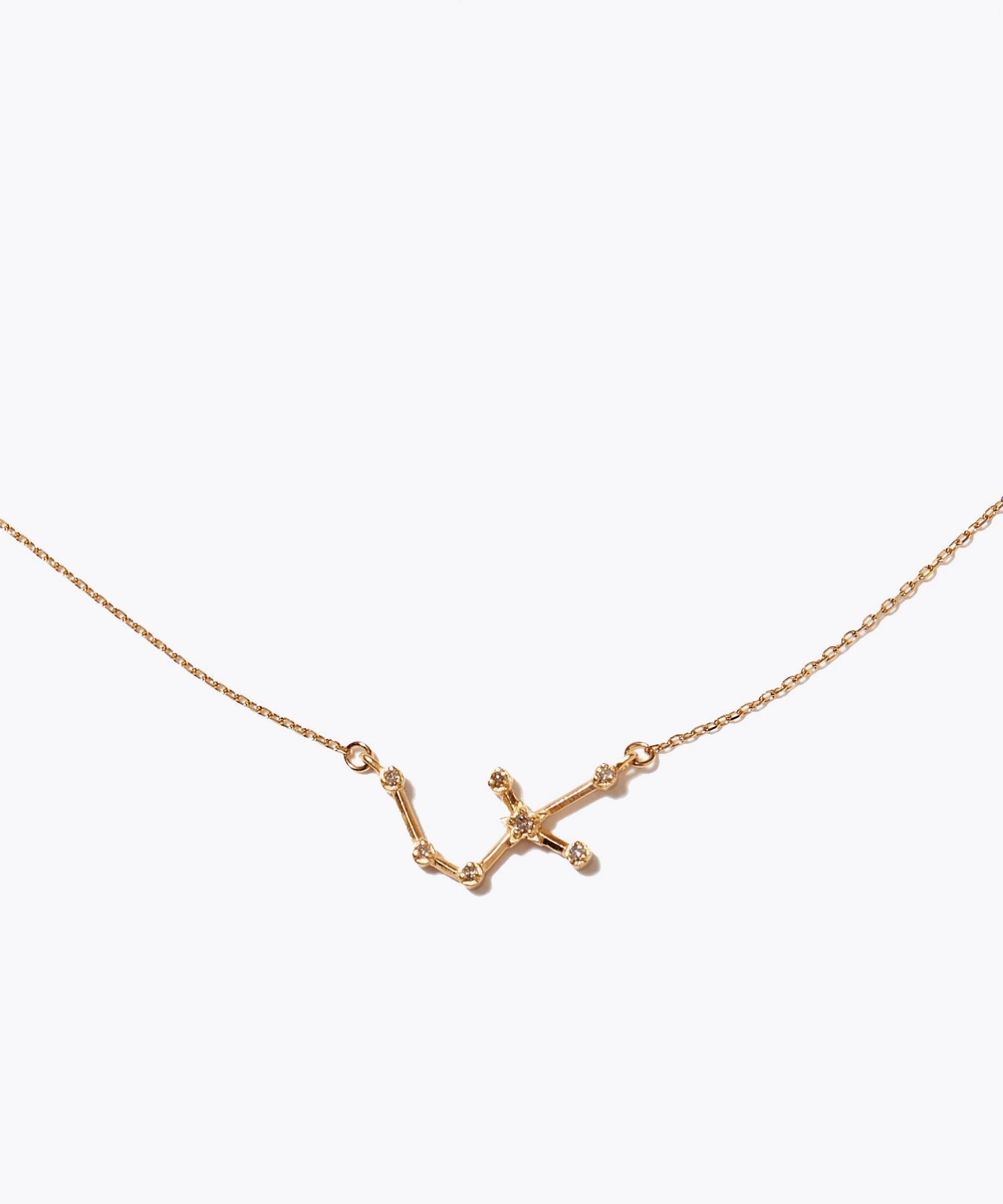 [constellation] sagittarius K10 diamond line necklace