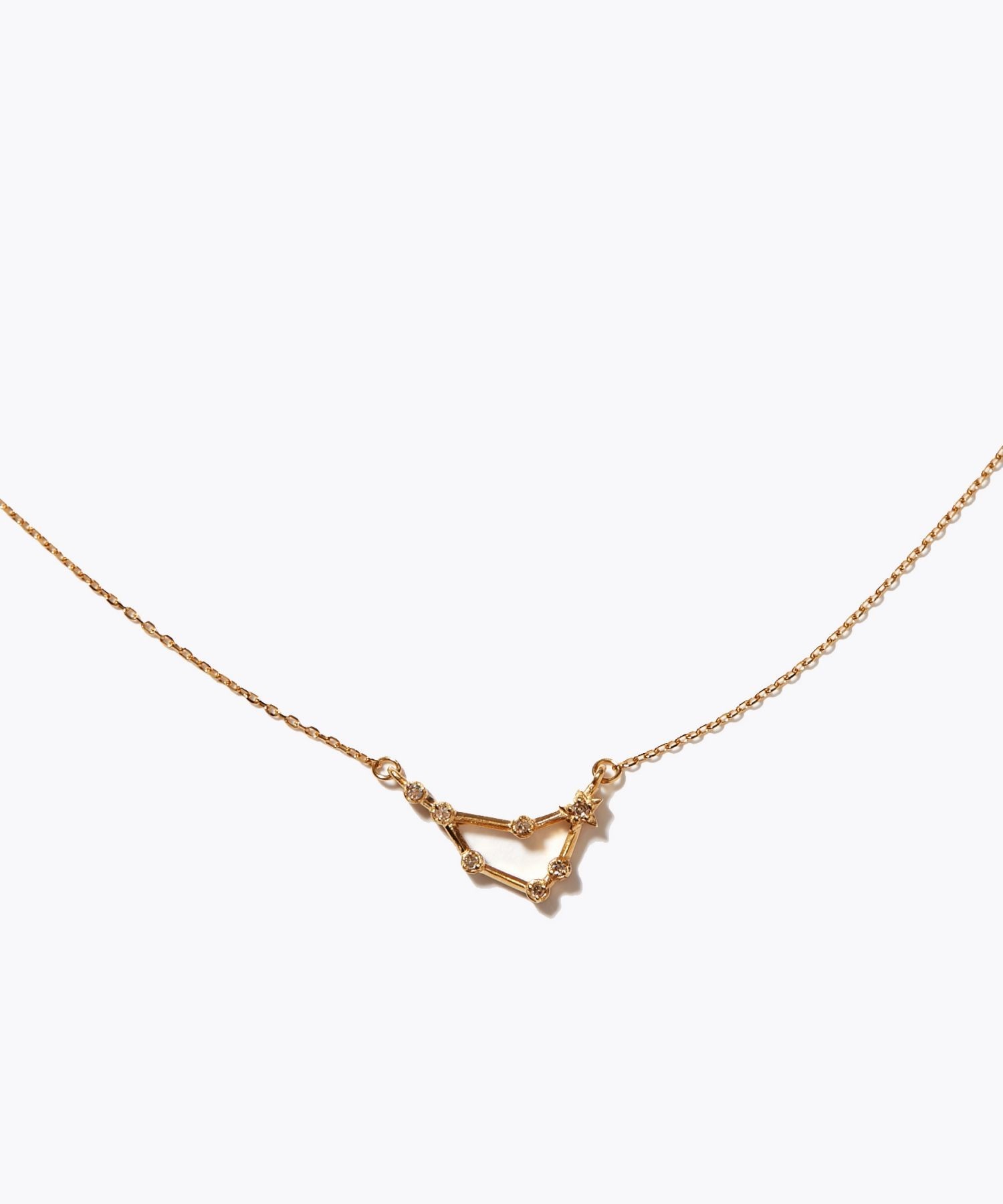 [constellation] capricorn K10 diamond line necklace