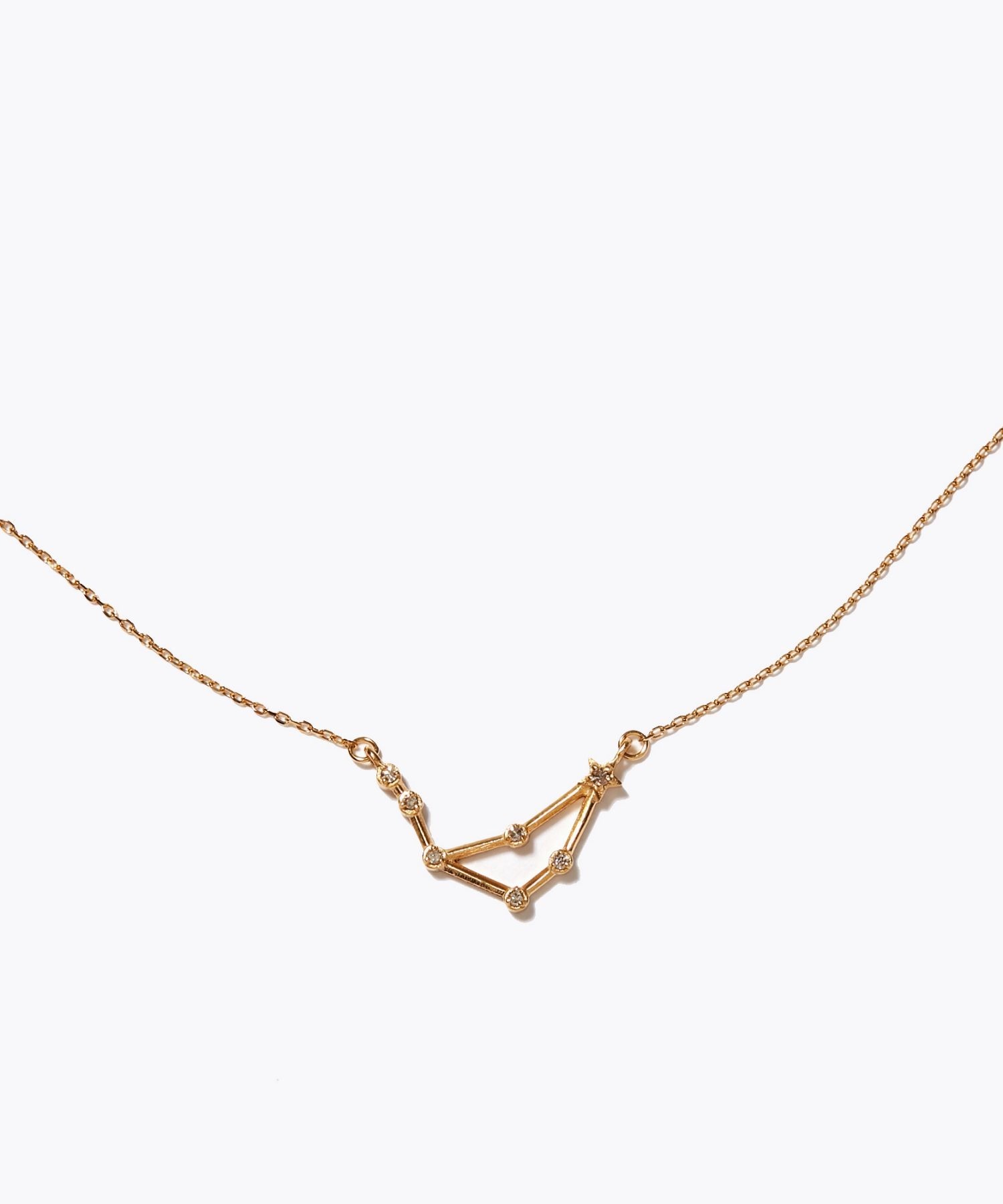 [constellation] aquarius K10 diamond line necklace