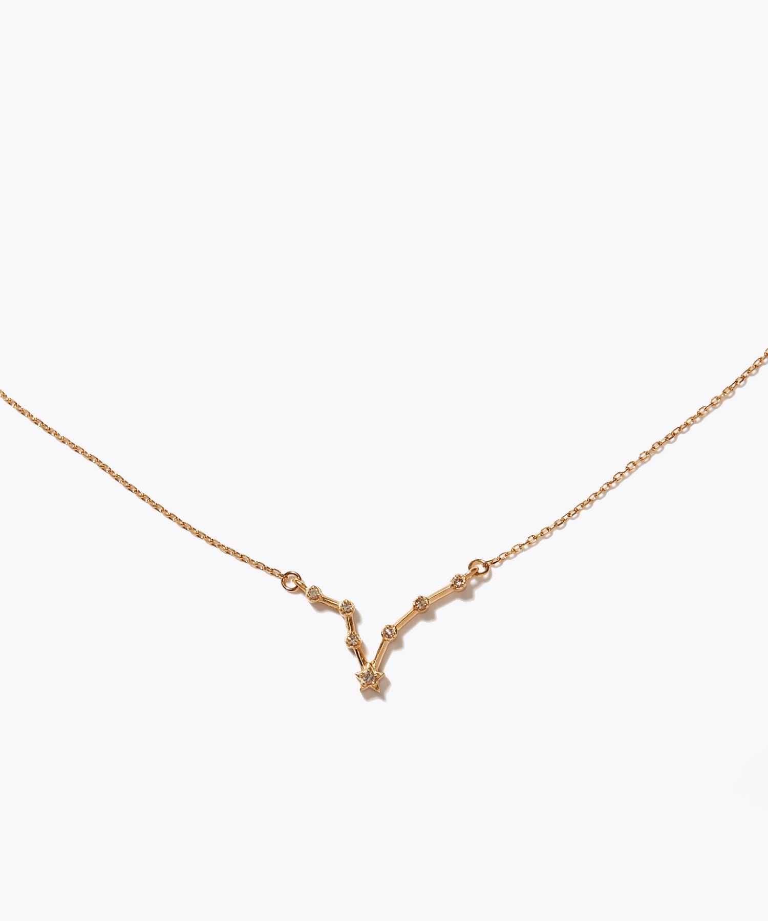 [constellation] pisces K10 diamond line necklace