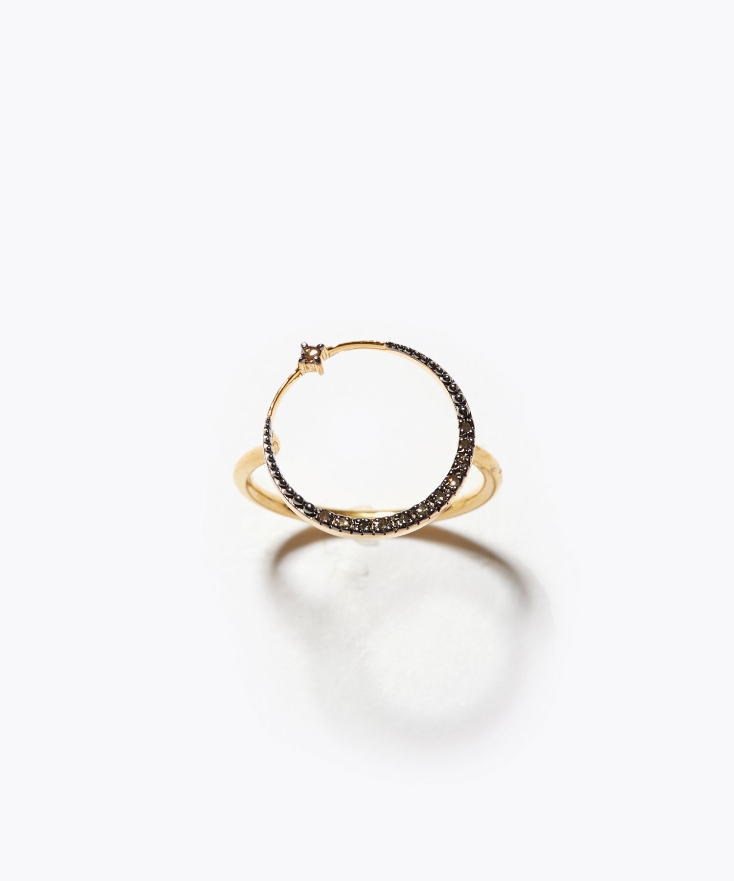 [glimmer] new moon circle pave diamond ring