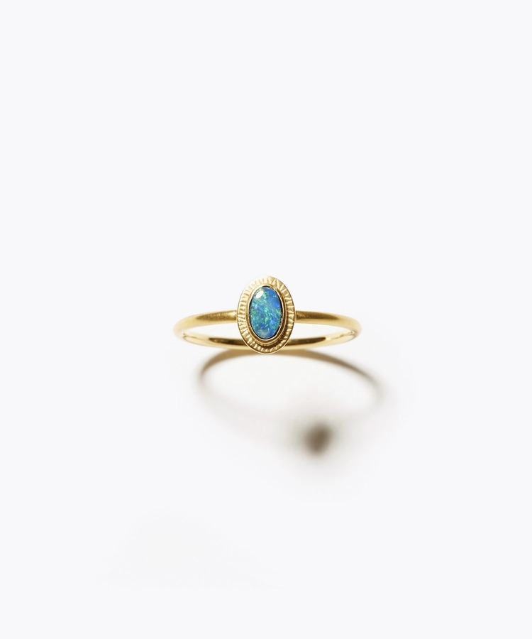 [eutopia] 【2021Spring Limited】 K10 boulder opal ancient texture ring