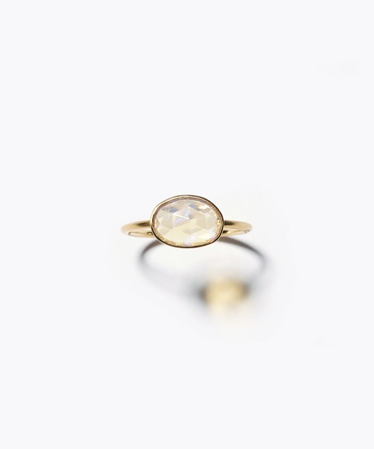 [eden] K10 white opal ring