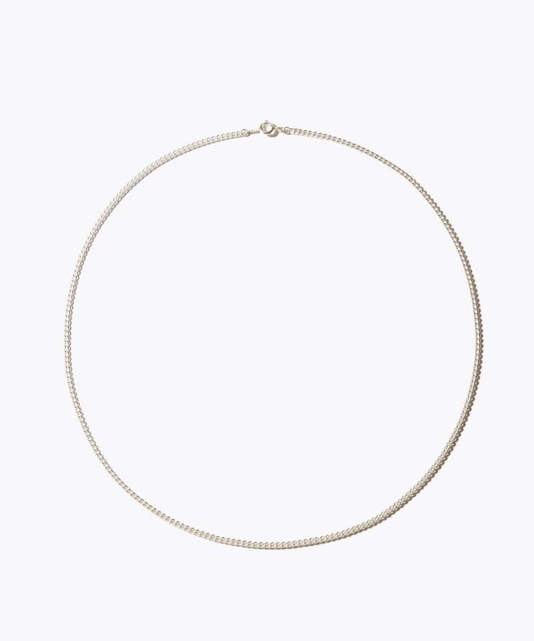 [ancient] silver curved chain 45cm necklace