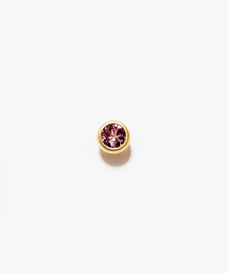 [eden] purplepink sapphire stud single pierced earring