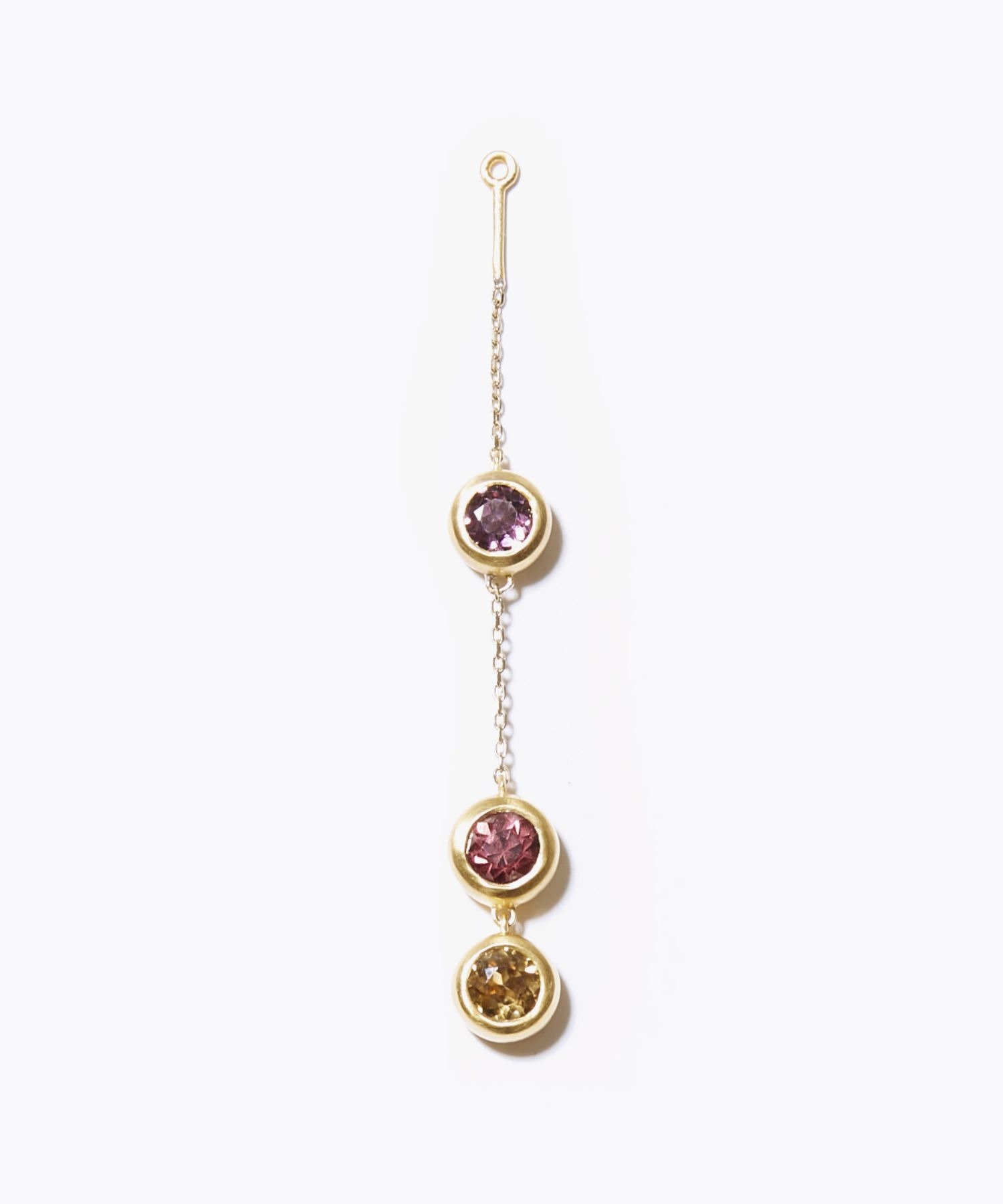 [eden] multi sapphire chain ear charm