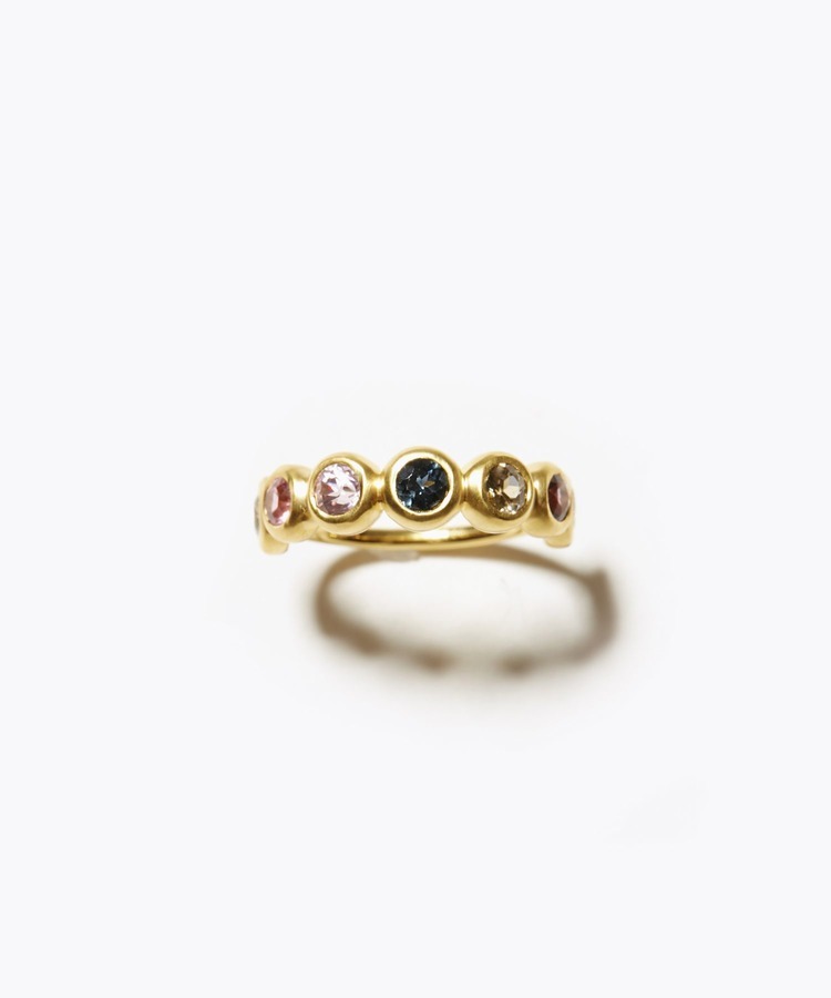 [eden] multi sapphire half eternity ring