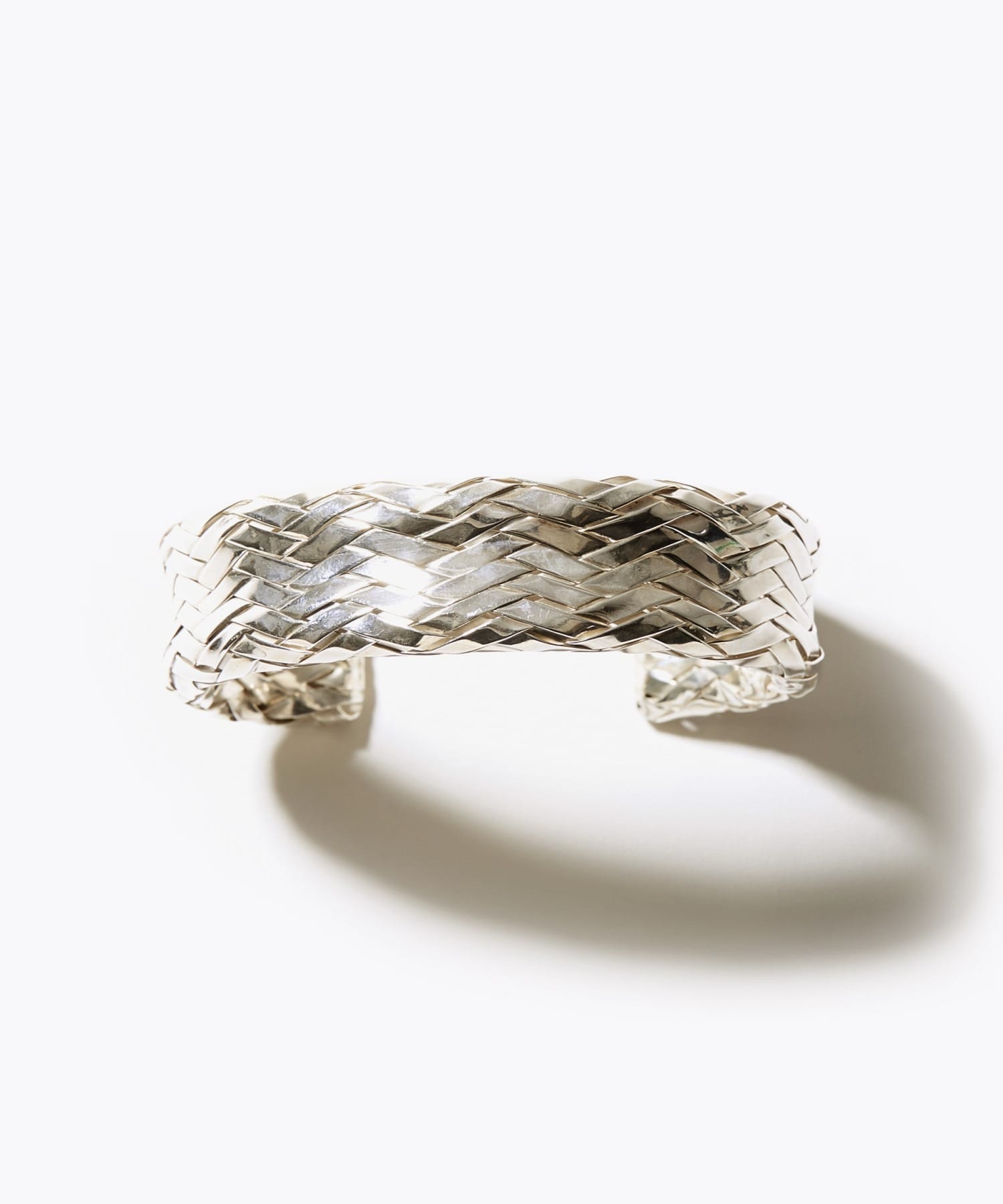 [ancient] ユニセックス weaved シルバー バングル