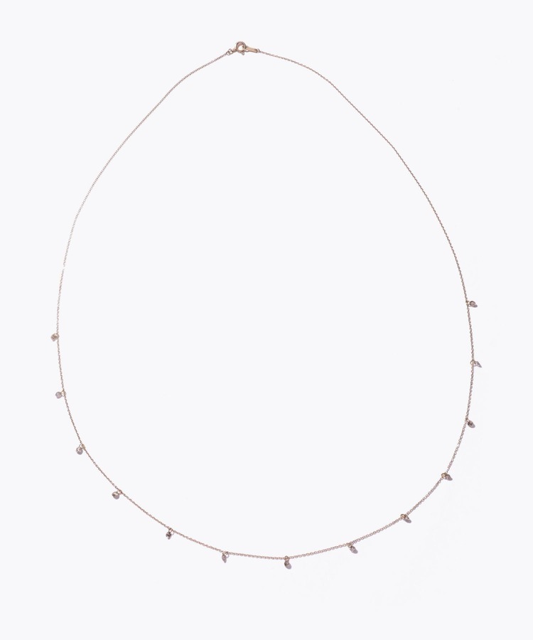 [anise] K10 brown diamond fringe long necklace
