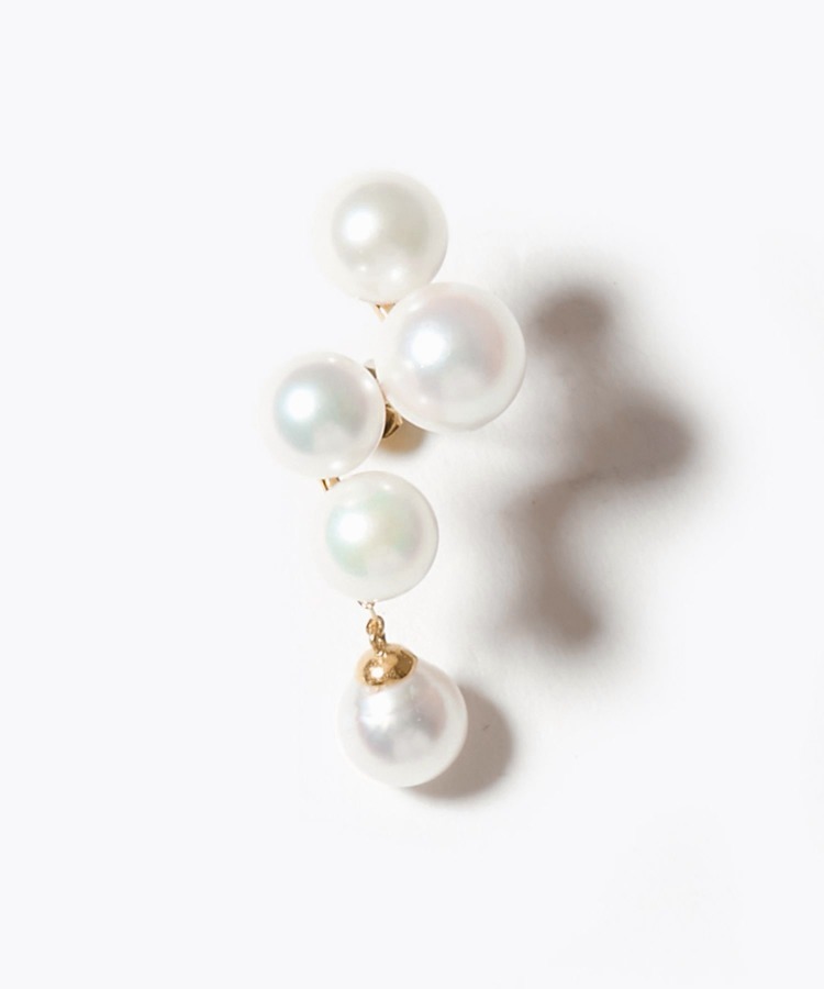 [philia] akoya pearl drop stud single pierced earring
