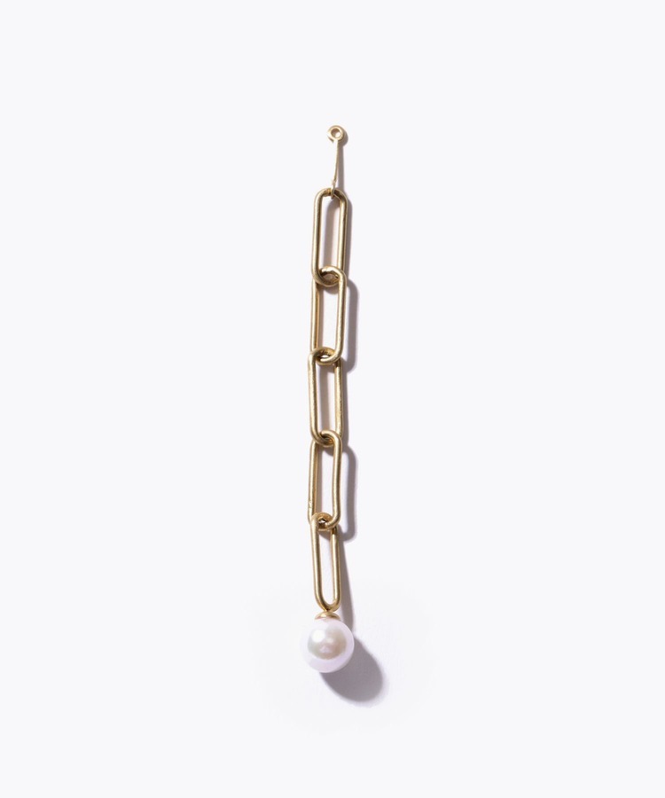 [philia] akoya pearl cable chain ear charm