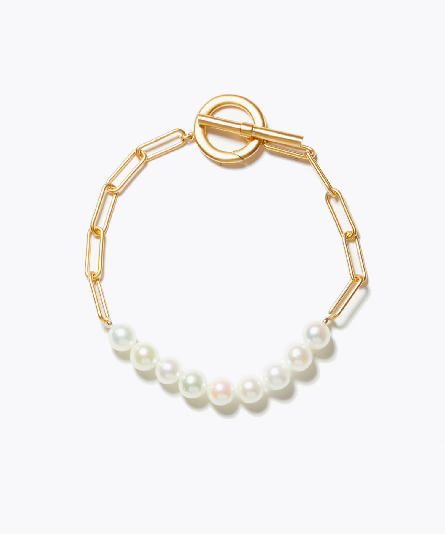 [philia] akoya pearl cable chain toggle bracelet