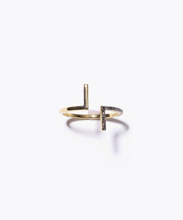 [meander] vertical pave diamond ring