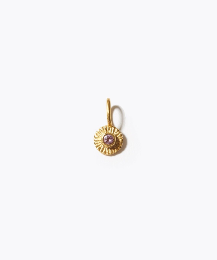 [eden] K10 pink sapphire texture charm
