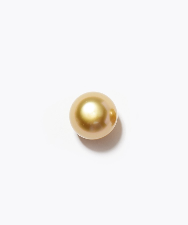 [pear] golden south sea pearl pierced earring