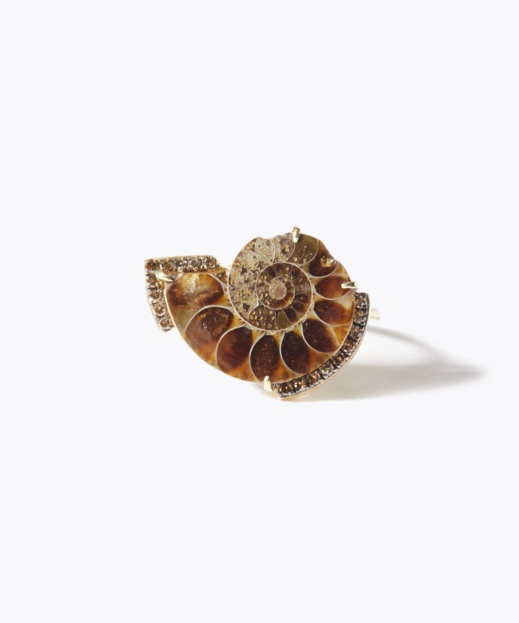 [elafonisi] ammonite pave diamond ring