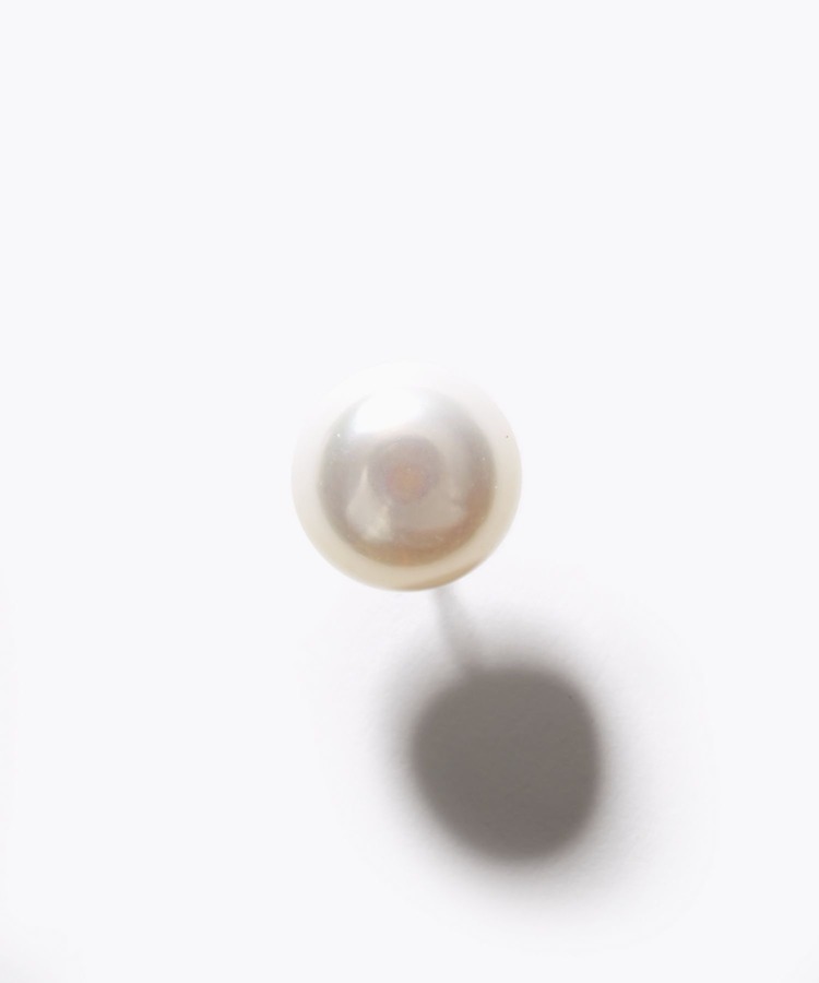 [pear] flat baroque pearl single pierced earring