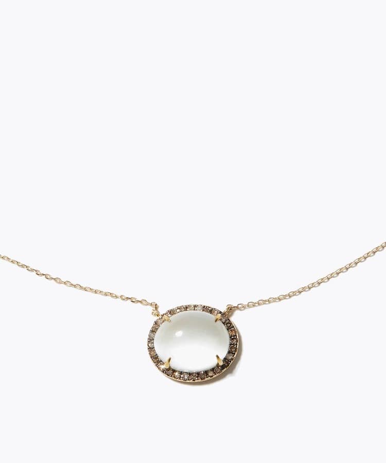 [elafonisi] cabochon moonstone pave diamond choker
