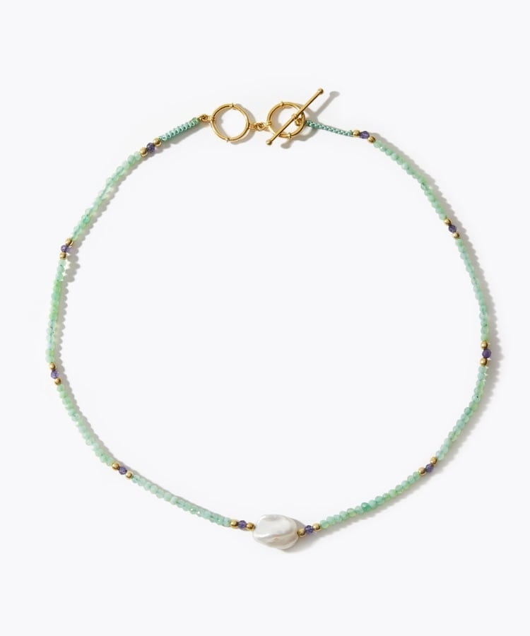 [I am donation] nugget chrysoprase baroque pearl choker