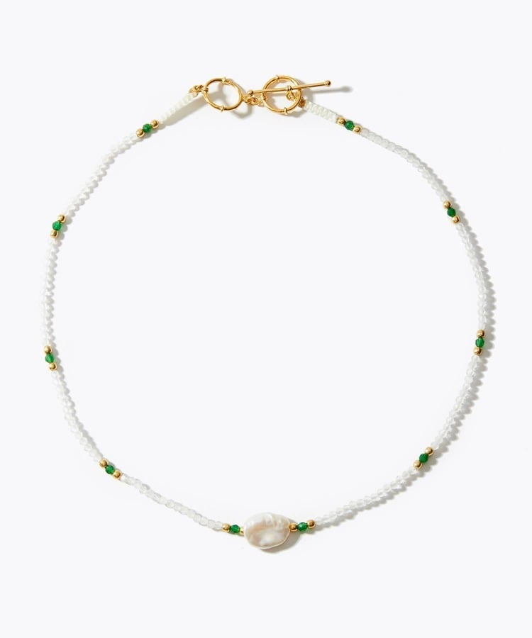 [I am donation] nugget rainbow moonstone baroque pearl choker