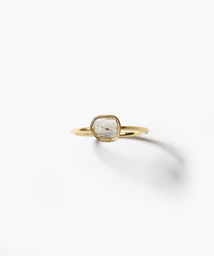[raw beauty] K10 gray slice diamond ring