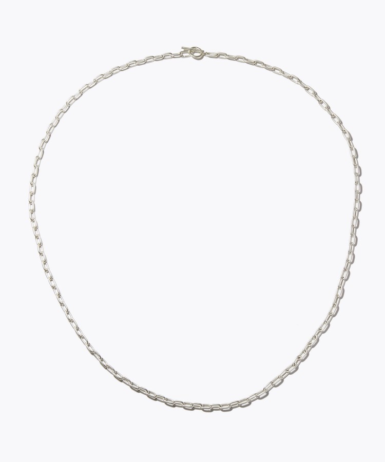 [basic] cable chain silver necklace