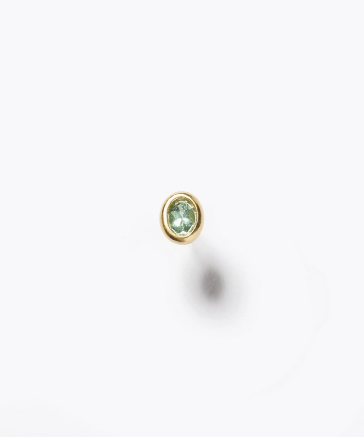 [eden] oval apatite stud single pierced earring