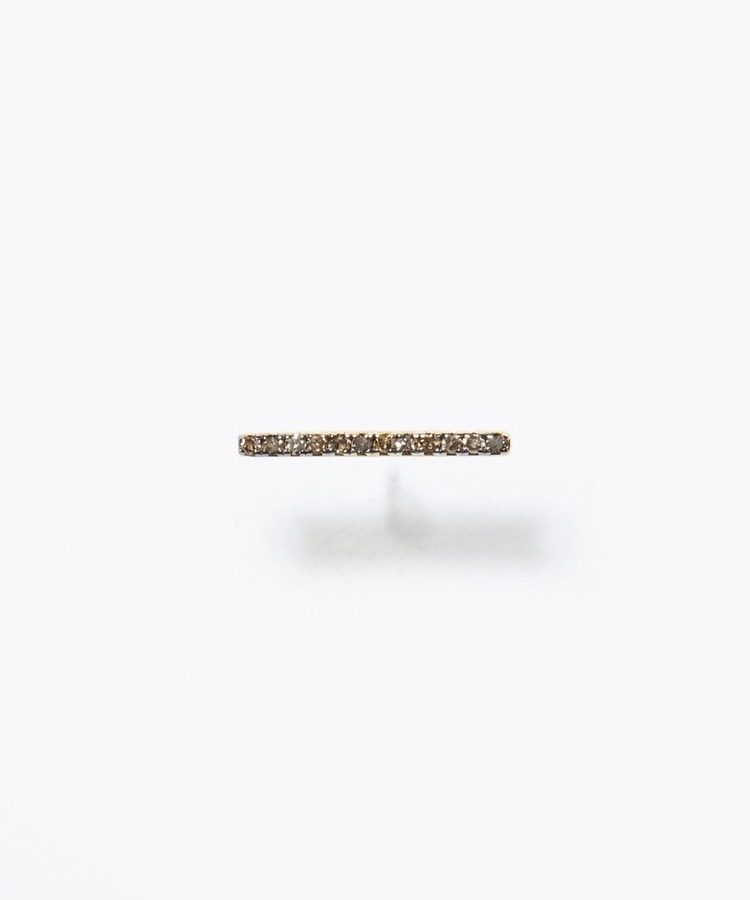 [glimmer] pave diamond bar stud single pierced earring
