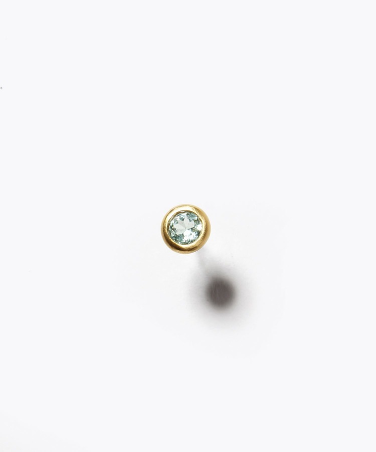 [eden] round apatite stud single pierced earring