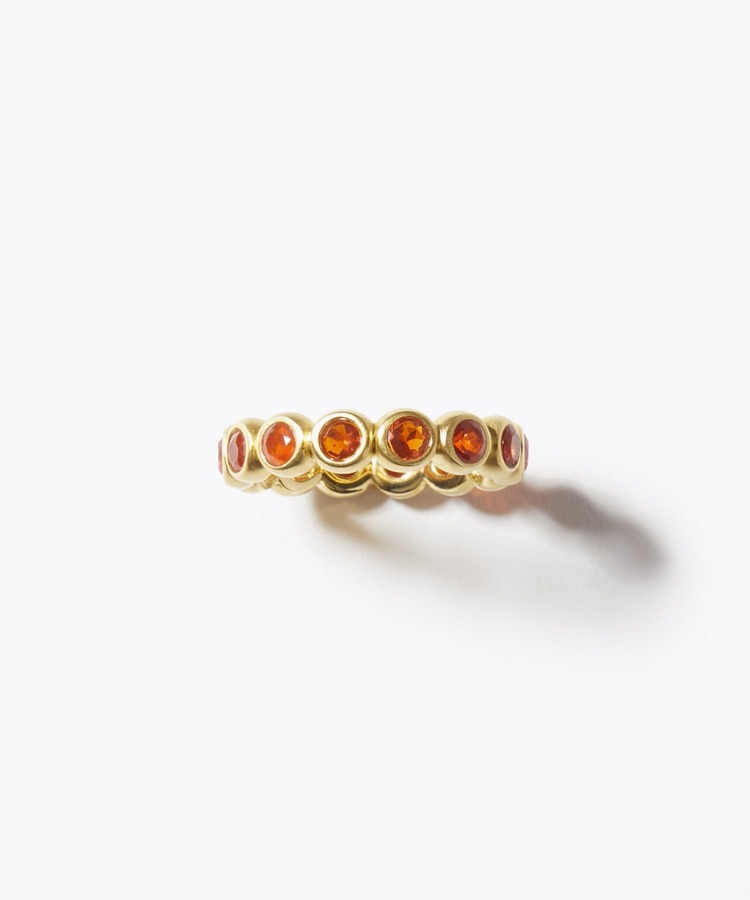 [eden] round fire opal full eternity ring