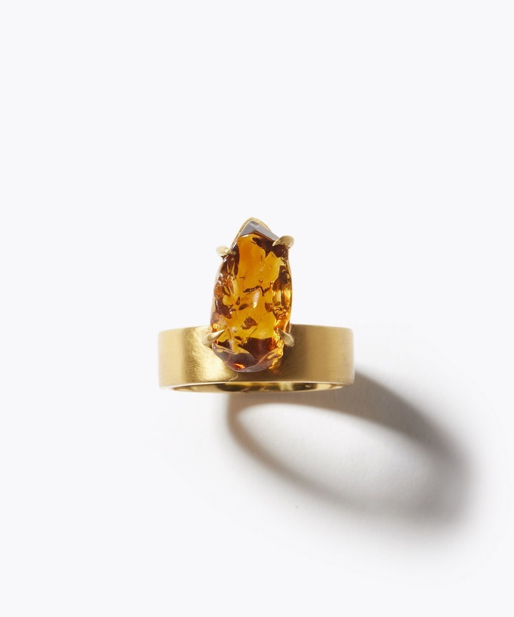 [ancient] rough citrine wide band ring