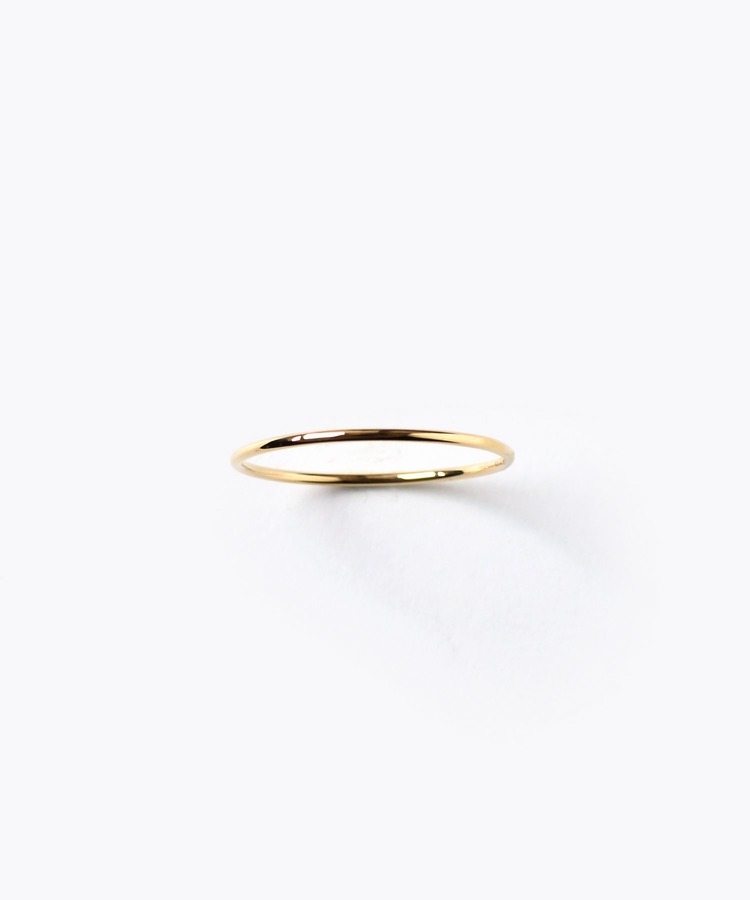 [basic] K18 high polish skinny ring