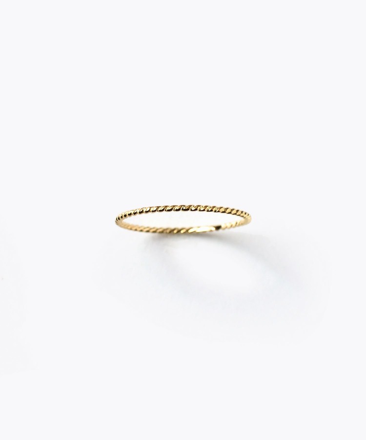 [basic] K18 twisted skinny ring
