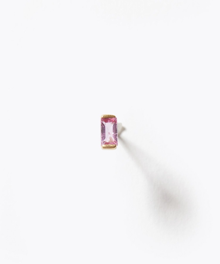 [eden] K18 pink sapphire petit stud single pierced earring