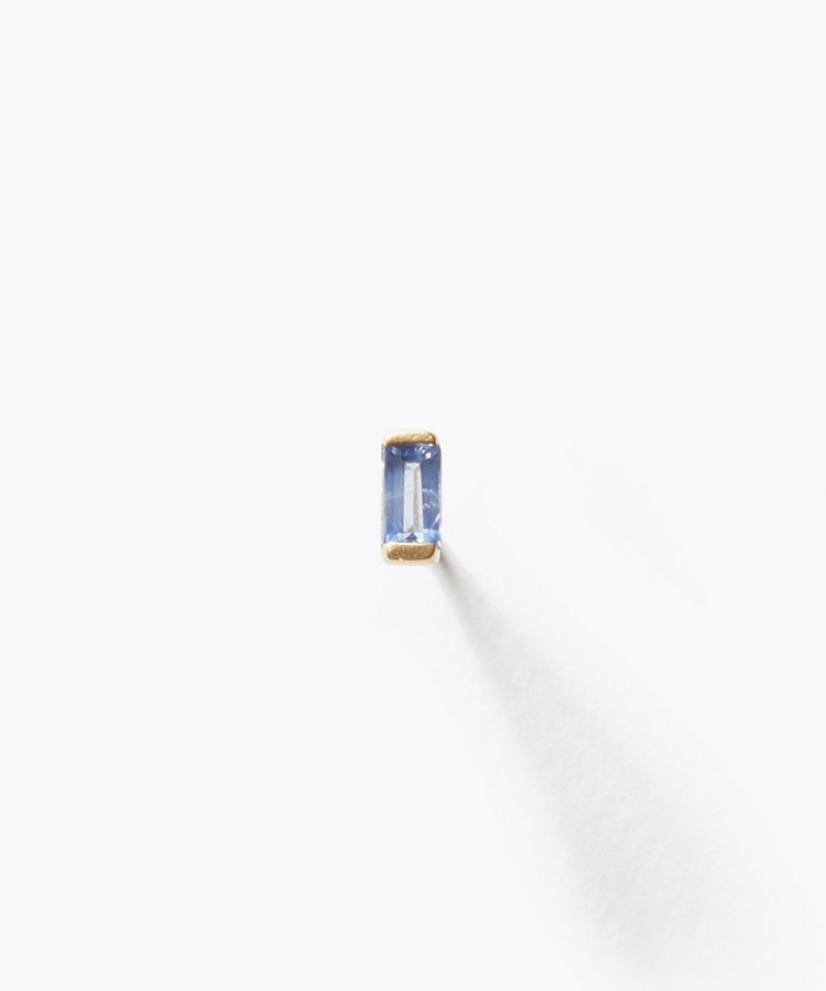 [eden] K18 blue sapphire petit stud single pierced earring