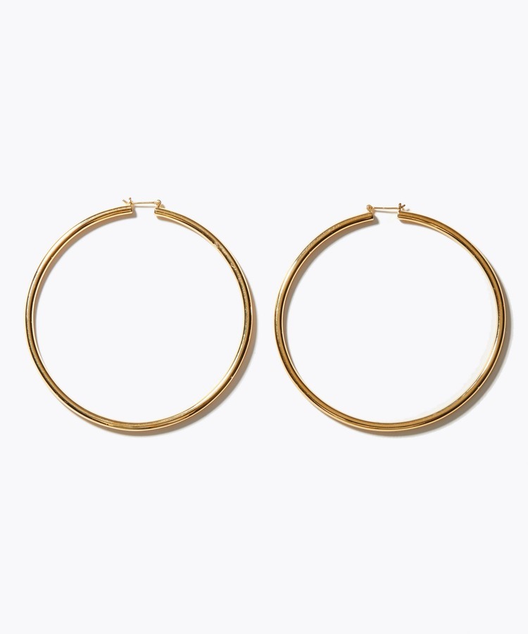 [bone] large hoop pierced earring