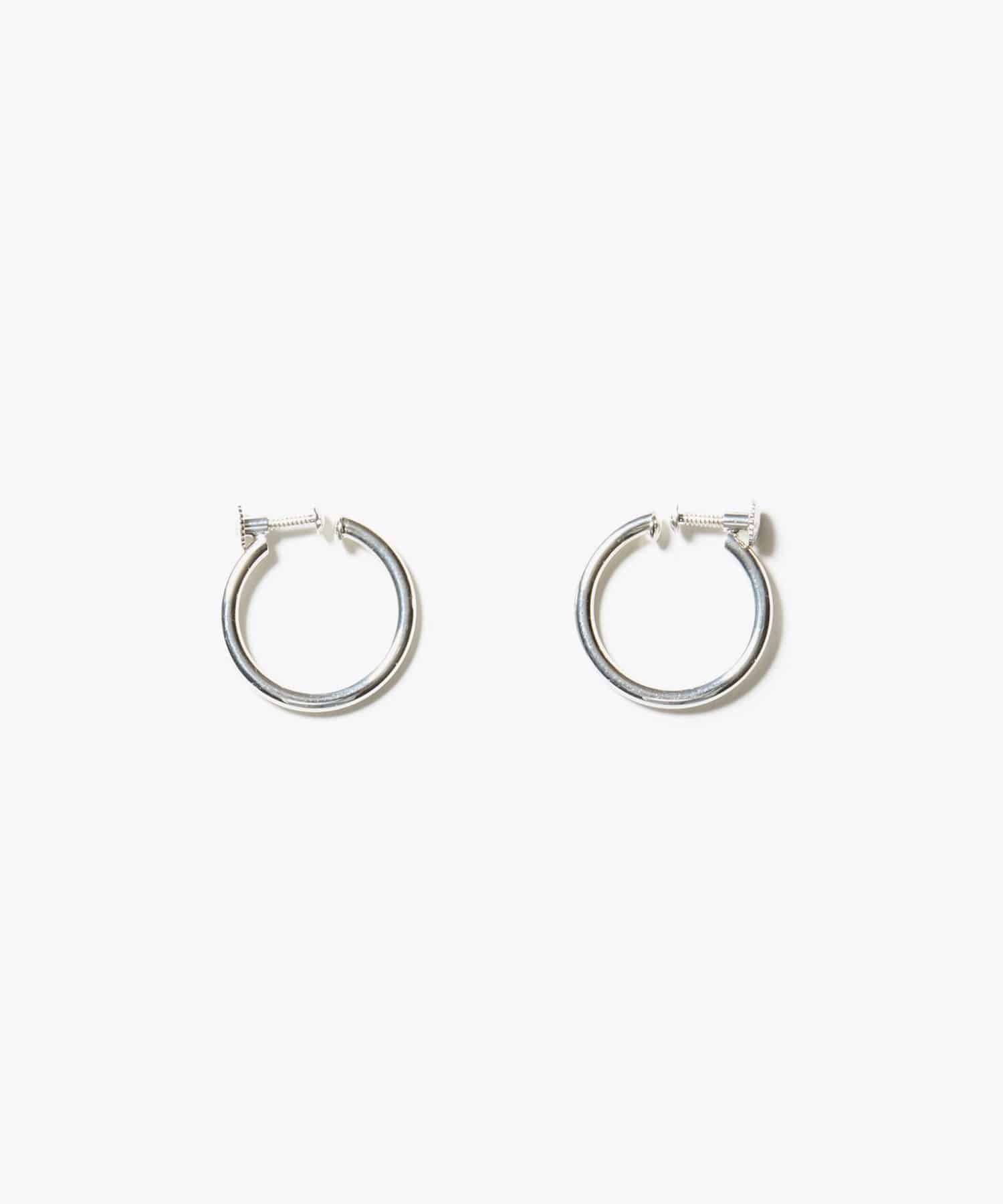 [bone] organic thin small silver hoop ear clip