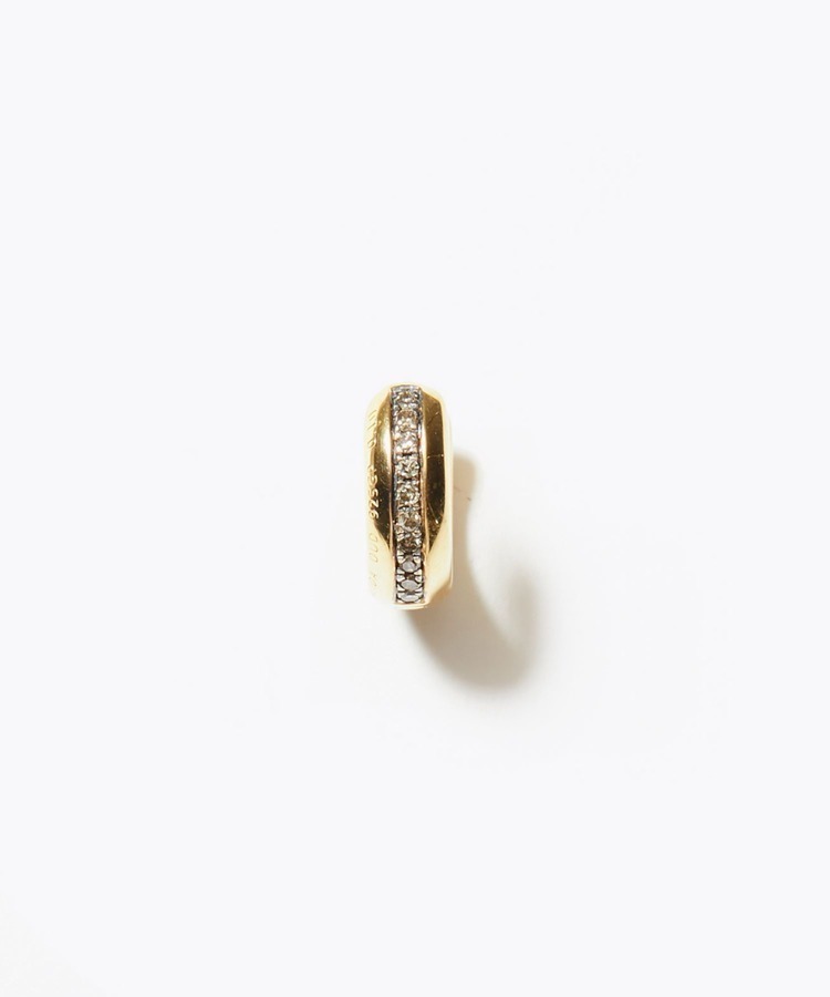 [glimmer] pave diamonds wide hoop pierced earring