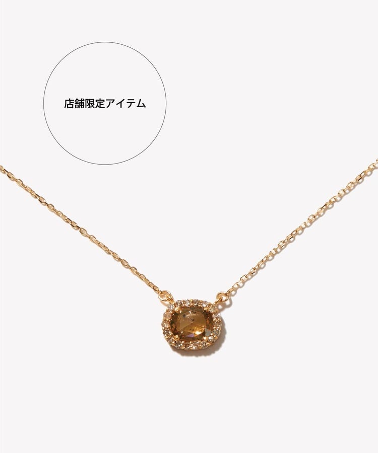[raw beauty] One of a Kind K18 color diamond pave necklace