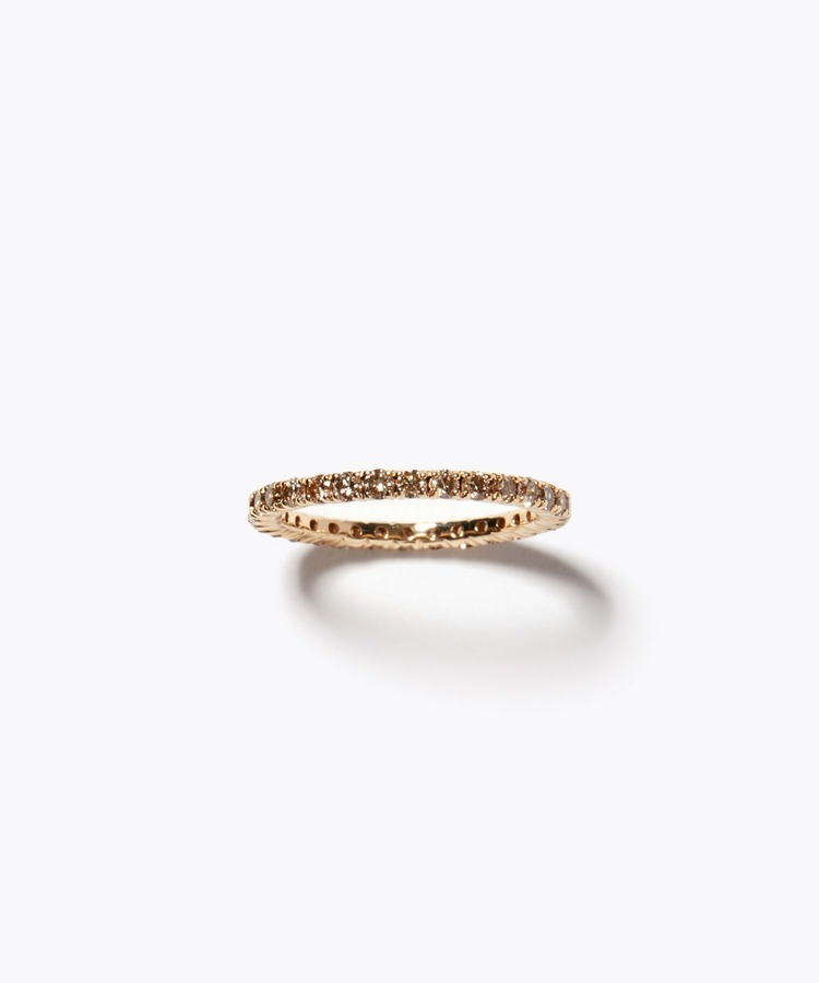 [basic] K10 brown diamond shine eternity ring