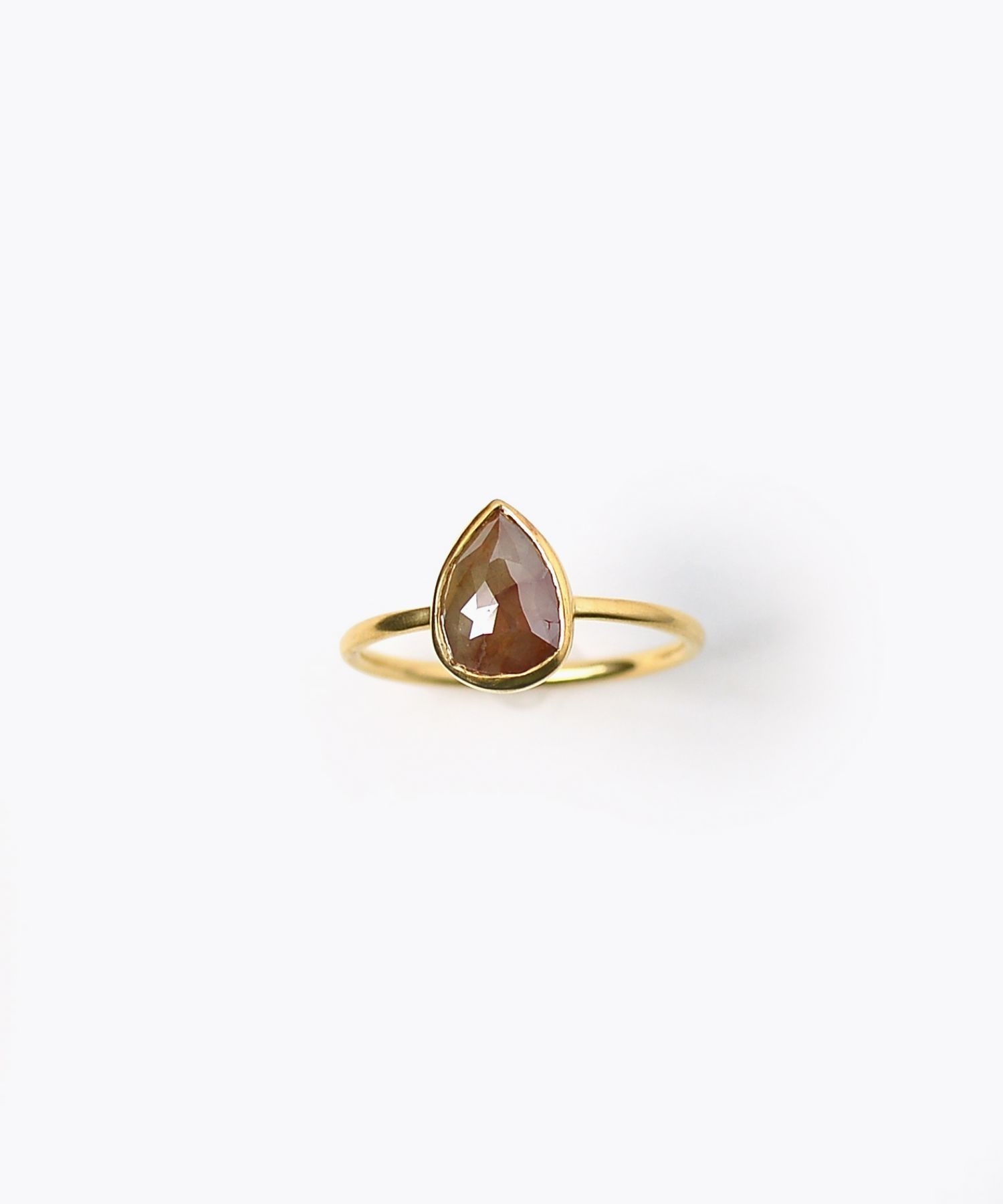【9号】[raw beauty] K10 One of a Kindカラーダイヤモンド ベゼル リング