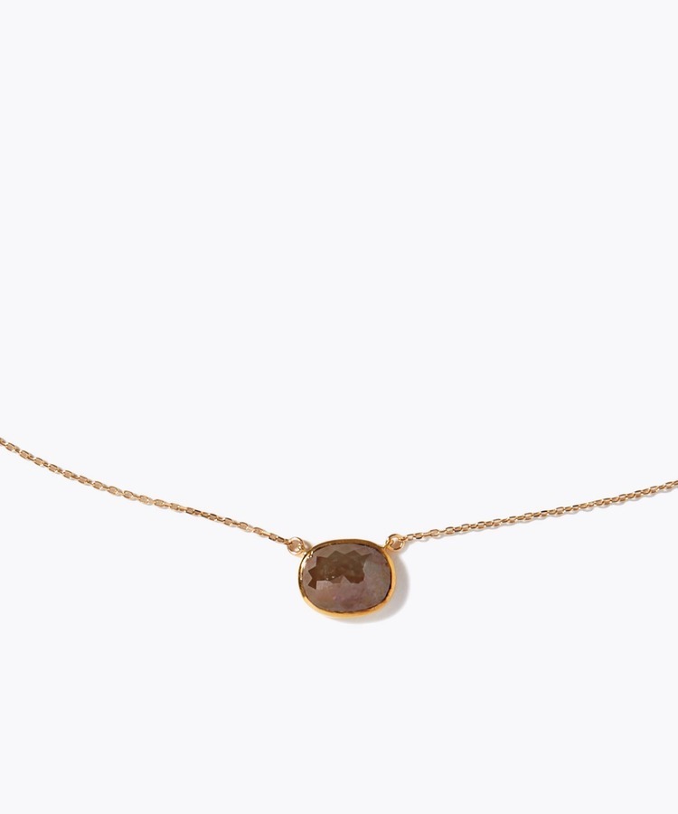 [raw beauty] K10 One of a Kind colored diamond bezel necklace