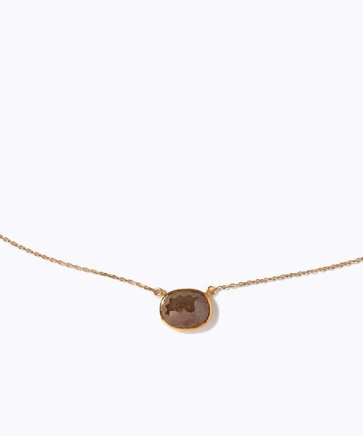 [raw beauty] K10 One of a Kind colored diamond bezel necklace