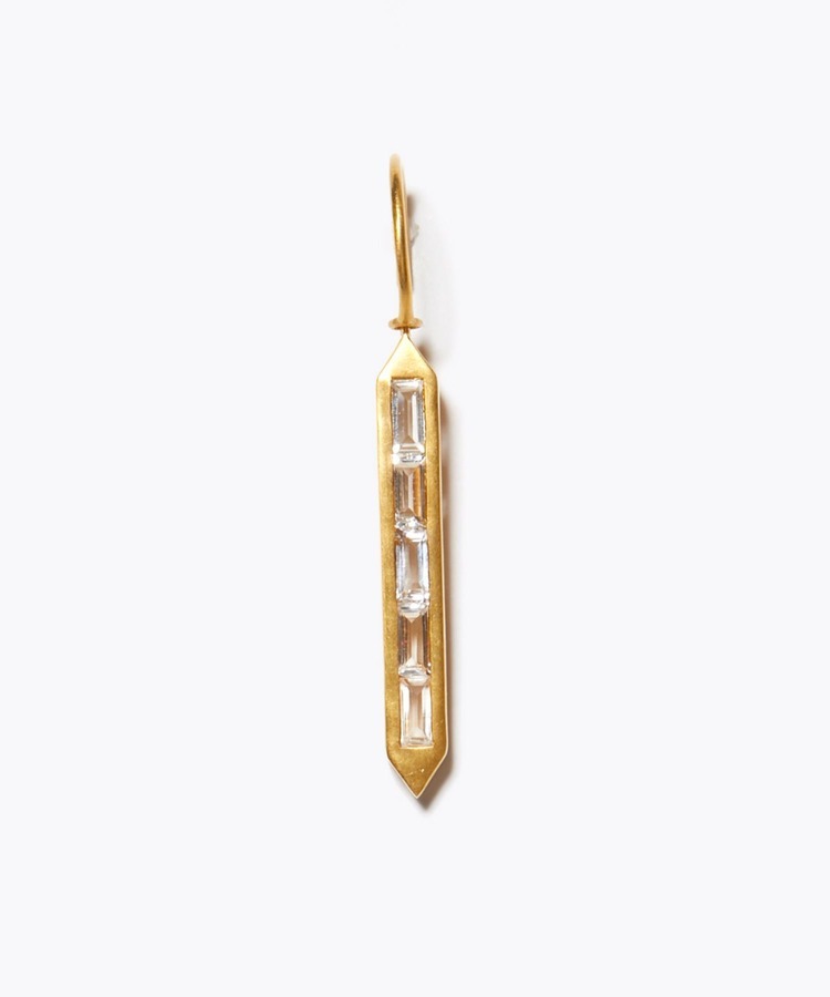 [eden] clear quartz spear single pierced earring