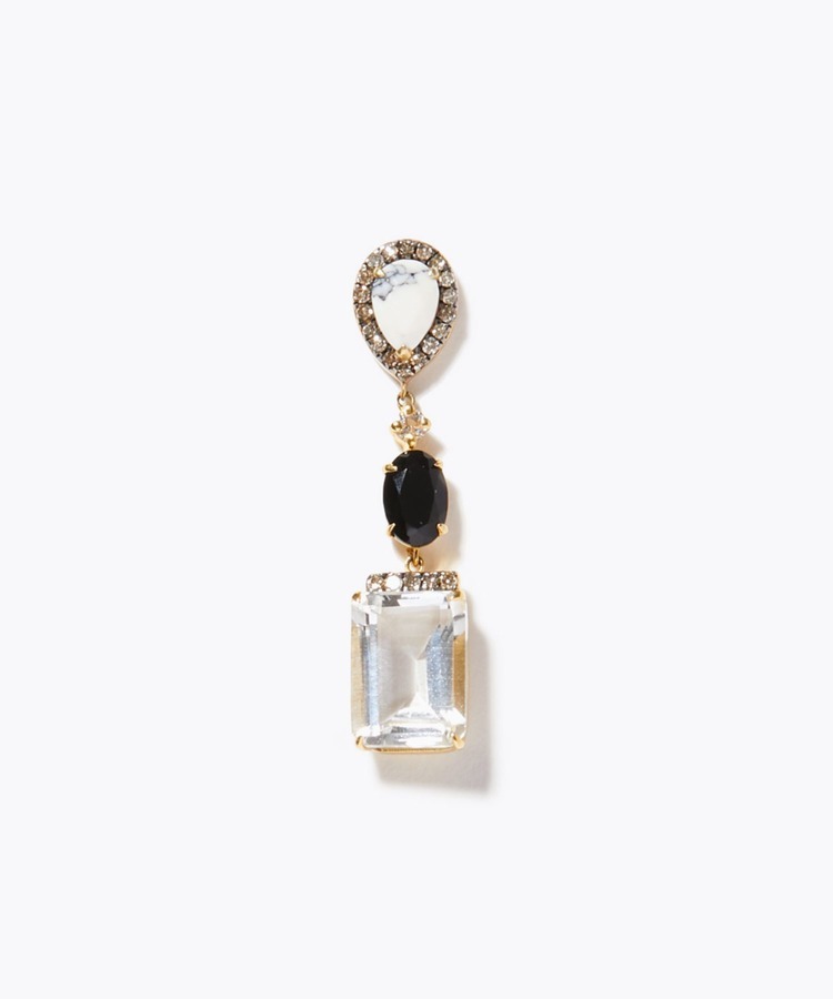 [elafonisi] 【2022 Winter Limited】black&white chandelier single pierced earring