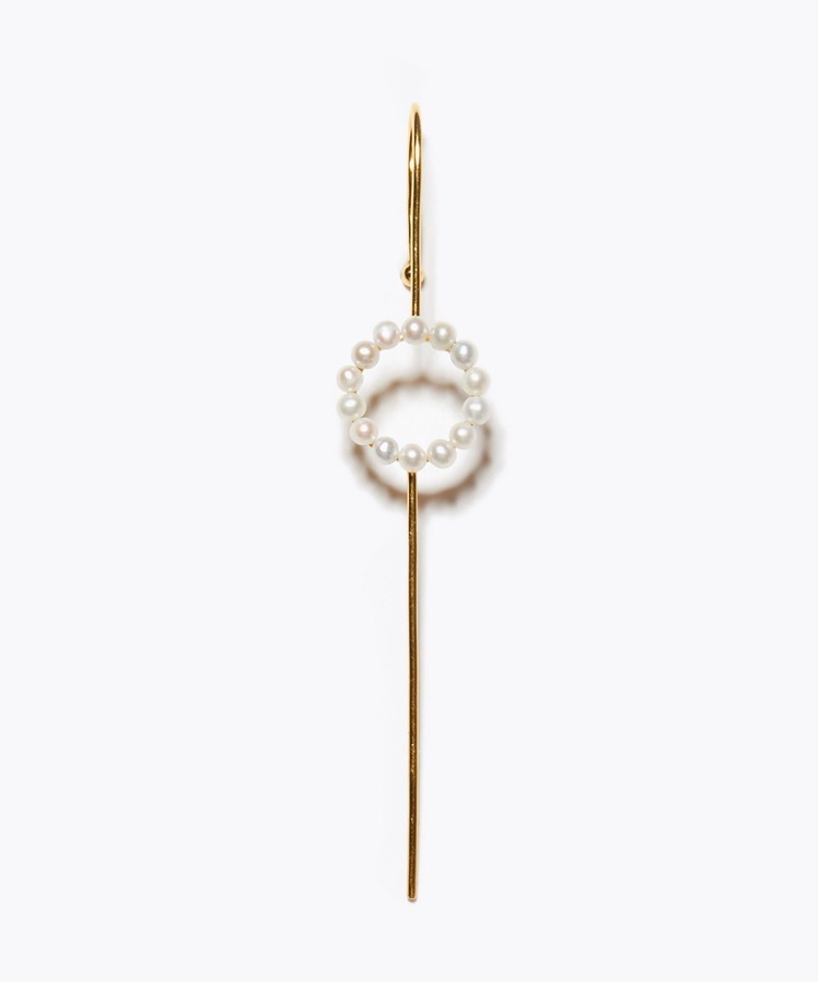 [philia] round baby pearl ear cuff pierced earring