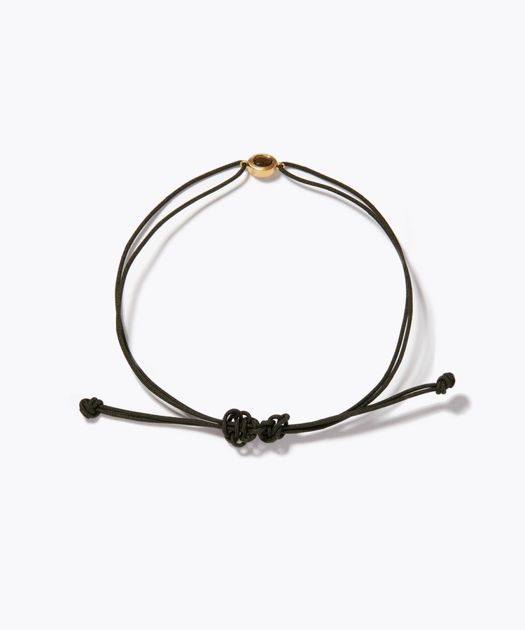 [I am donation] bezel moldavite unisex size cord bracelet