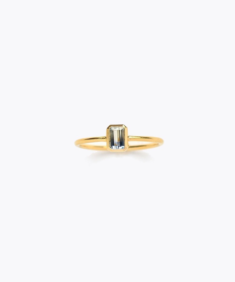 [eden] One of a kind K10 bi-color sapphire small ring